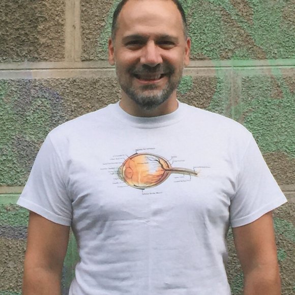 Unisex Graphic Print T-Shirt White Crew Neckline Cotton Tee, Size Medium - Picture 3 of 5